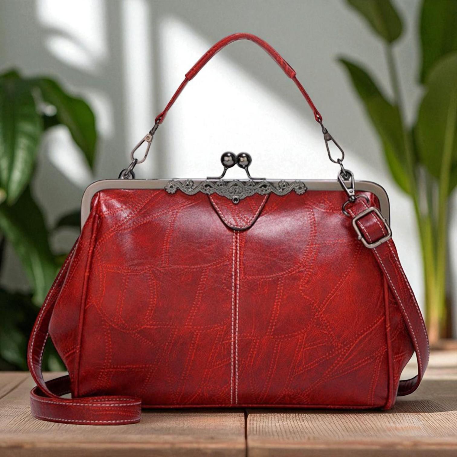 Vintage handtas met slot