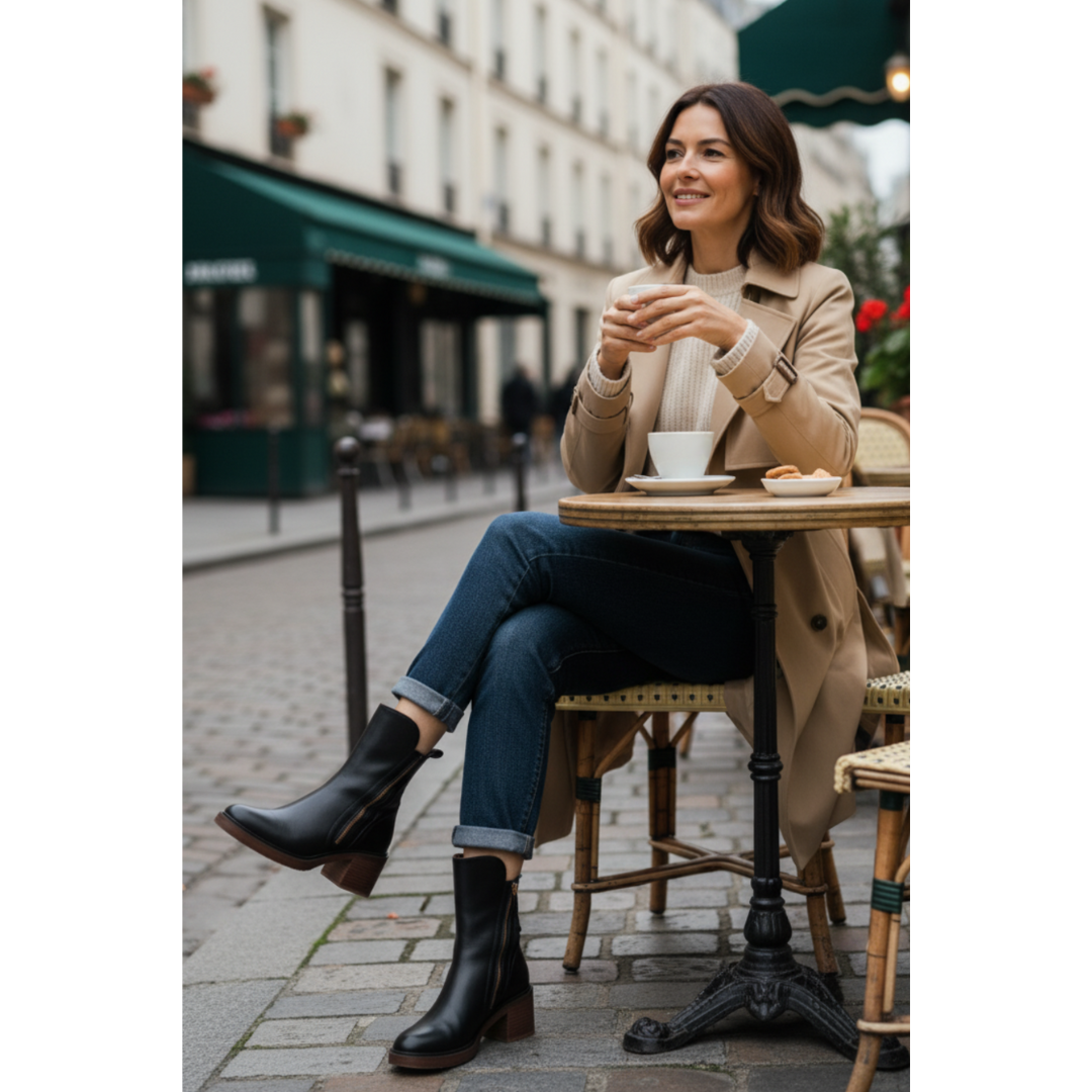 VALORINE™ | Zwarte Laarzen met Hak voor Comfort en Stijl