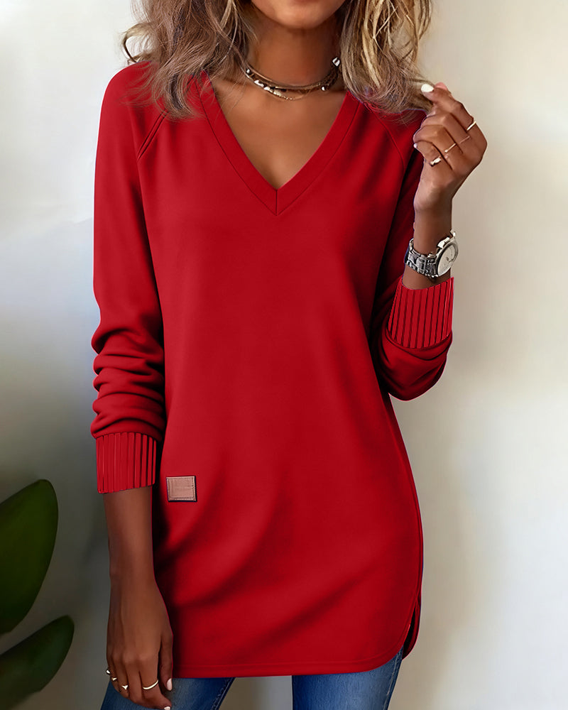 Modieuze Trui met V-Hals