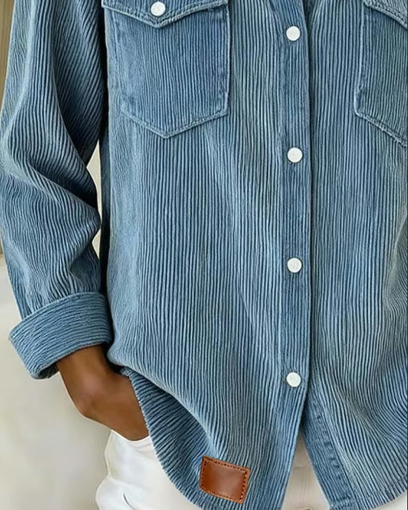 Modieuze Blouse met Revers en Knopen