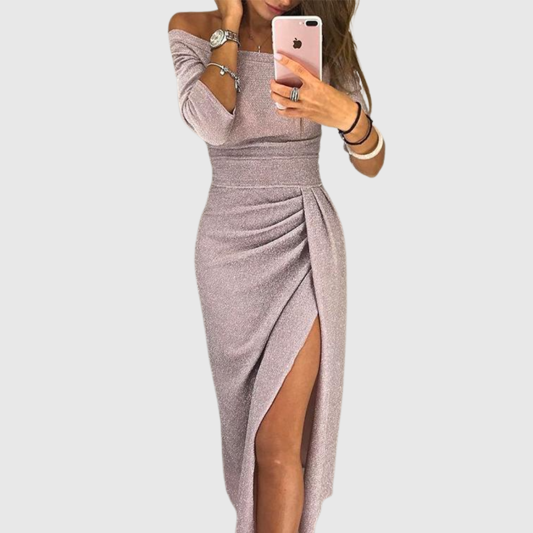 Elarienne | Chique vloeiende halter maxi-jurk