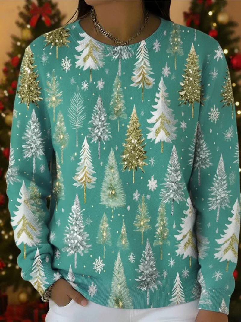Mila – Gebreide kersttrui met dennendecoratie