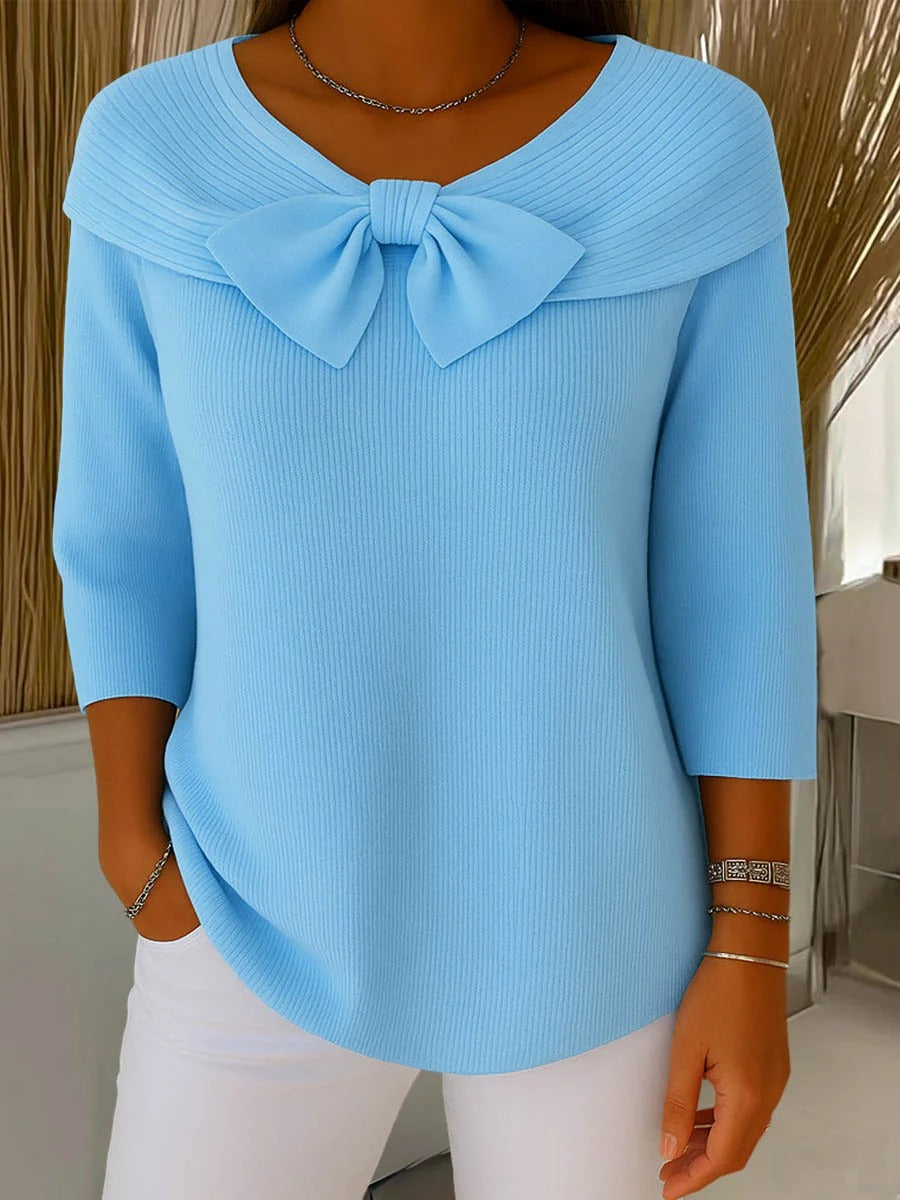 Chandler – Sweater with Bow and Round Neckline