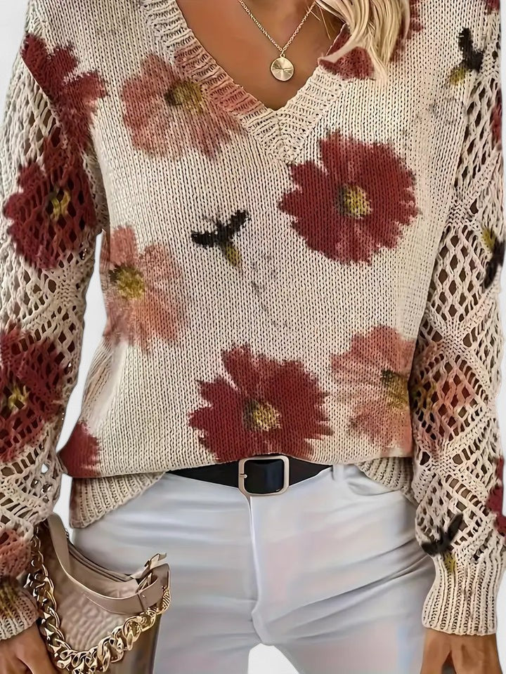 Aurélie | Elegante trui met bloemendessin