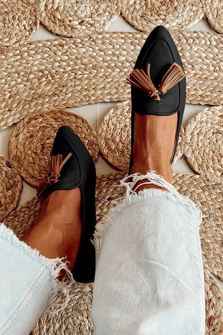 Puntige Loafers met Kwastje