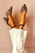 Zebra Print Puntige Pumps met Enkelband
