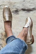 Glanzende Lichtgouden Loafer
