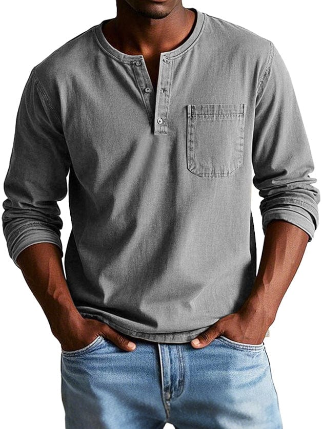 Finn - Vintage Casual Shirt (Grijs)