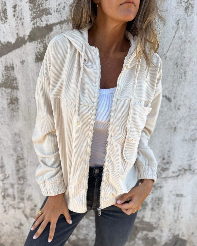 Yara - Cord Jack met Capuchon en Ritssluiting
