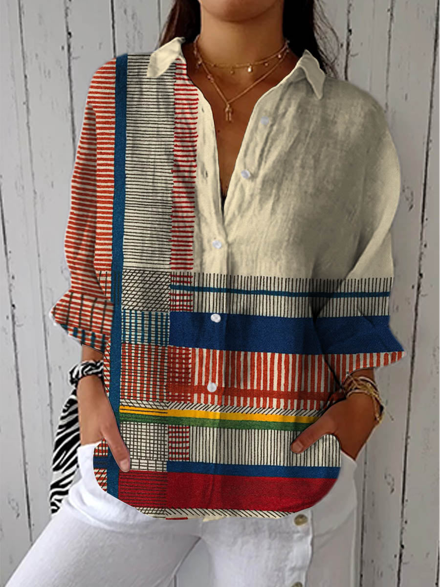 Freyja – Artistieke Print Blouse
