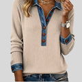 Lieke - Geribde Casual Blouse