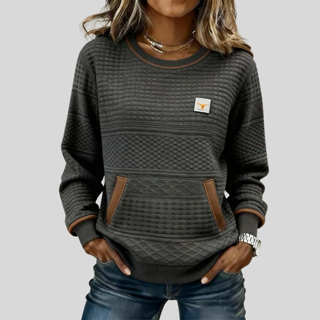 Lynn - Colorblock Hoodie met Ronde Hals