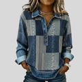 Nina - Colorblock Trui met Print