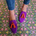 Paarse Loafers met Kwastjes