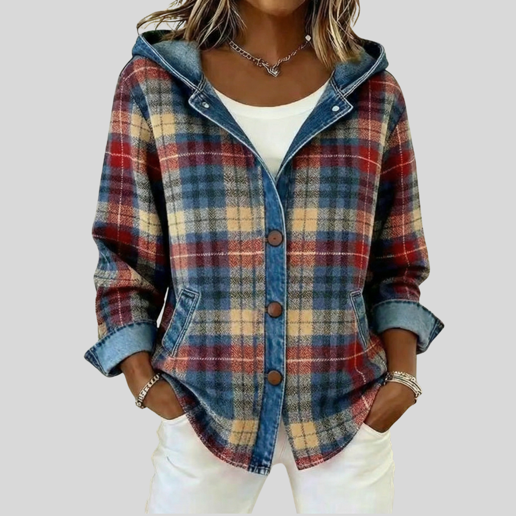Lotte - Geruite Denim Blouse