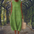 Laura – Elegant Mouwloze Jurk met Zakken