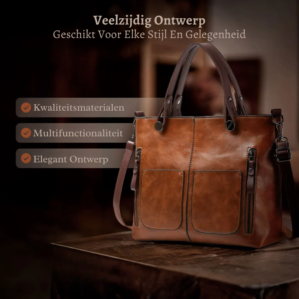 Ilse | Tijdloze Leren Schoudertas