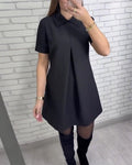 Cora | Elegante Damesjurk met Opstaande Kraag