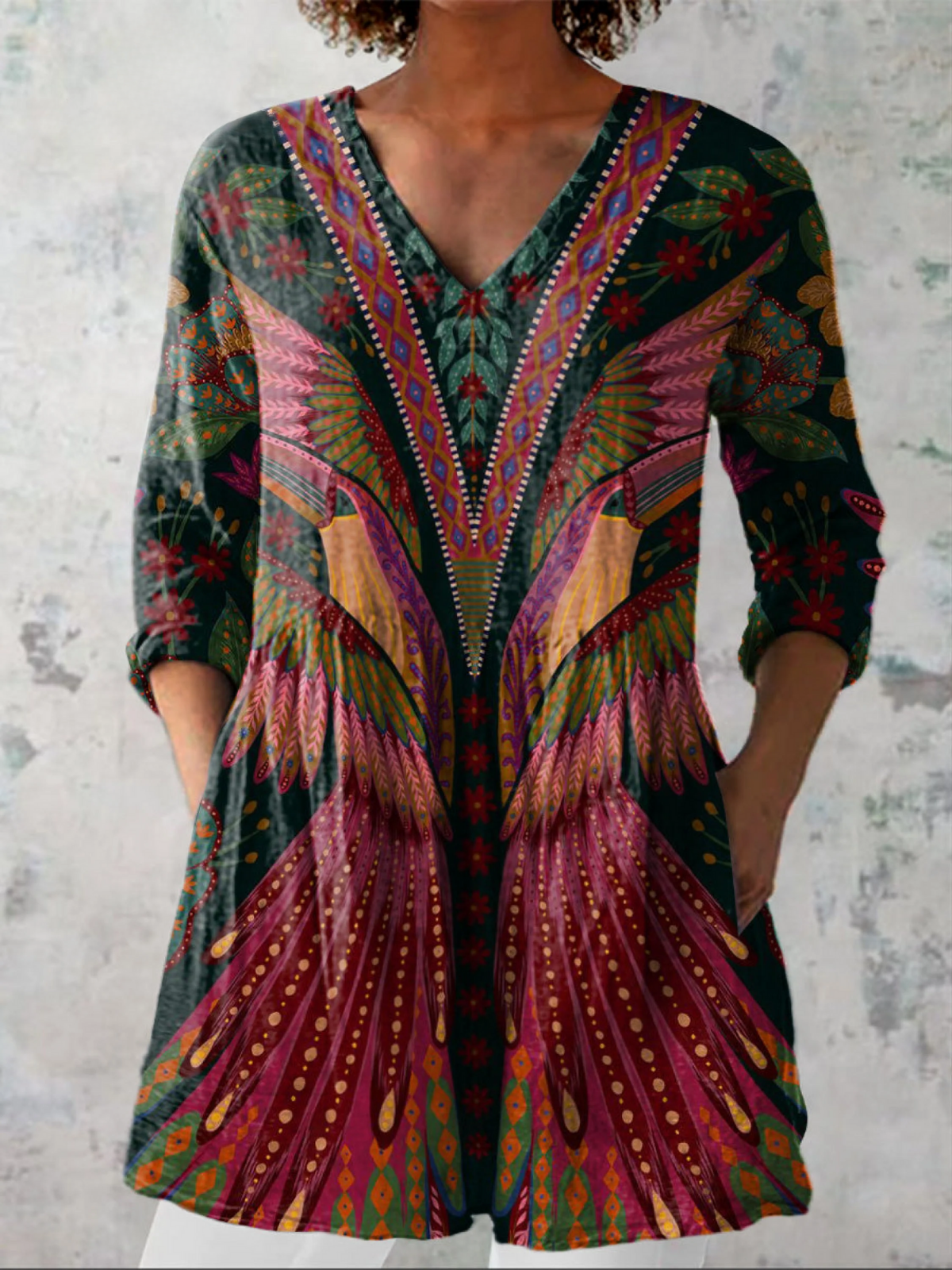 Adrianna | Lange V-hals blouse