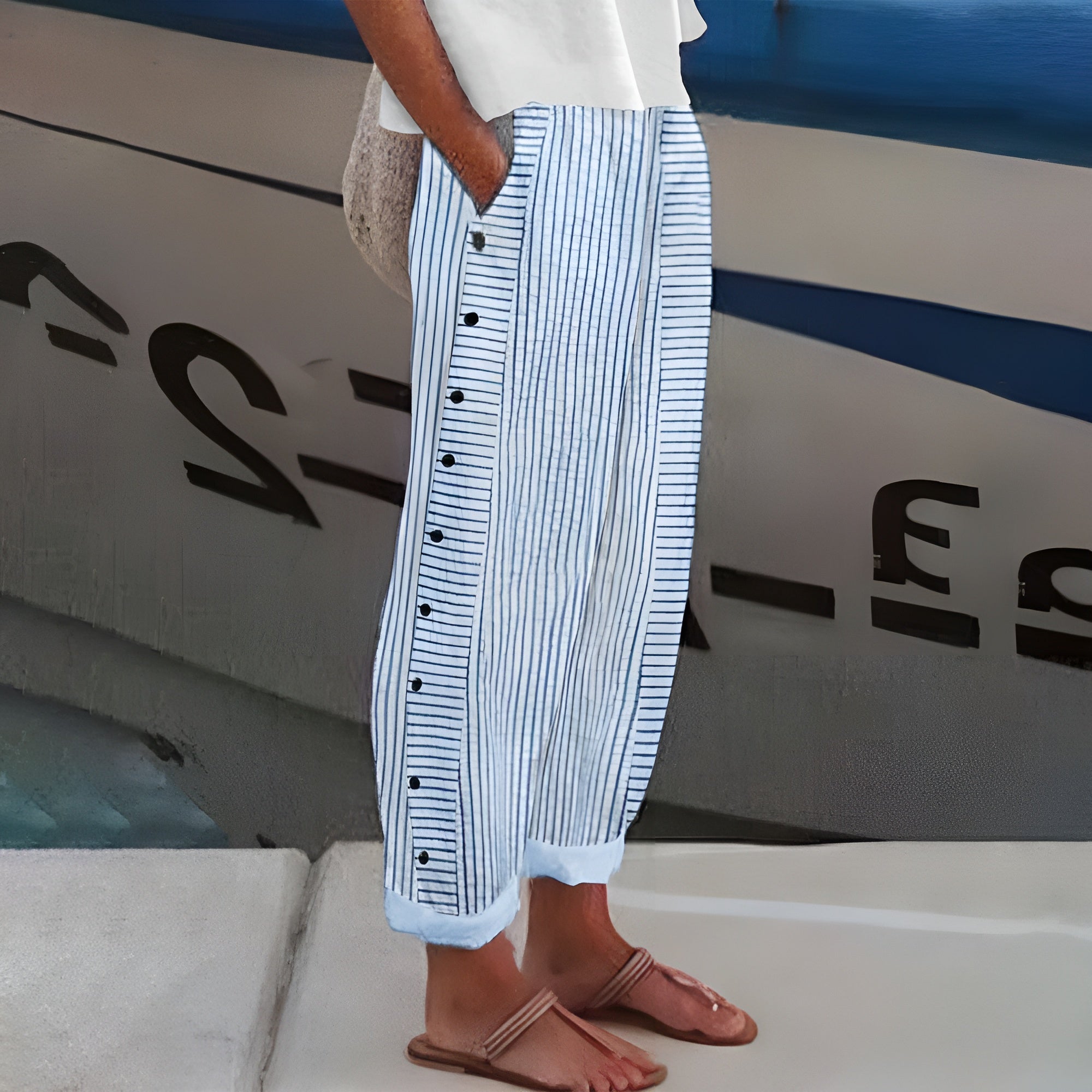 Sandrine - Ademende Linnen Broek, Casual en Stijlvol