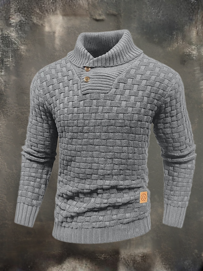 Elio - Gestructureerde trui met hoge kraag