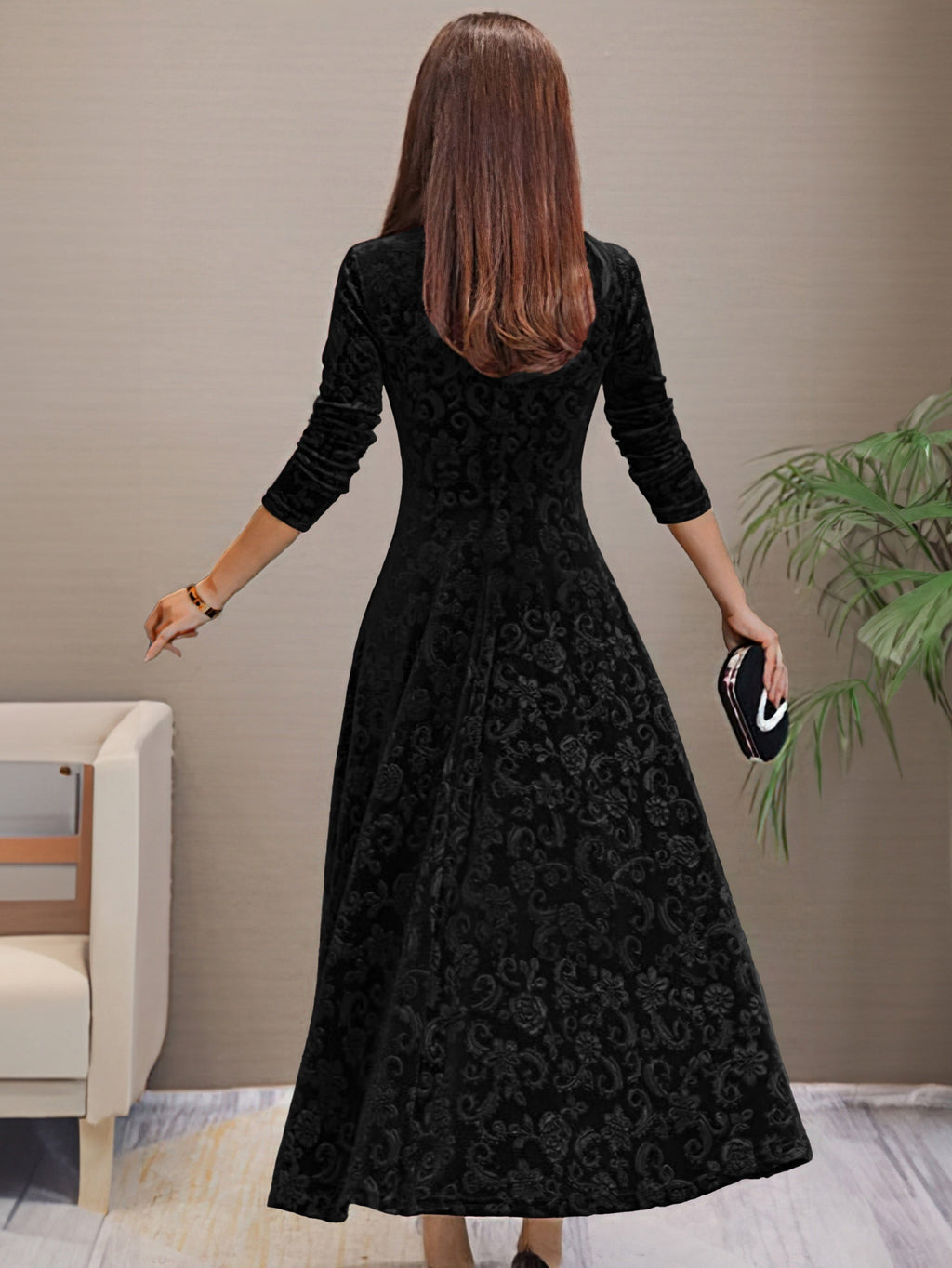 Denise | Fluwelen elegante jurk