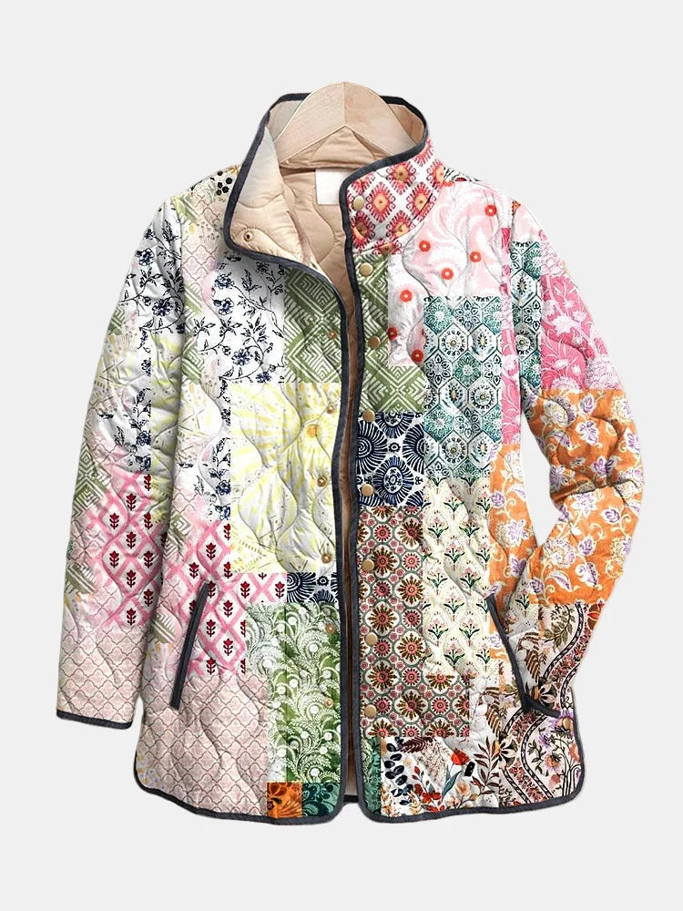 Gewatteerde Jas met Casual Bloemenprint