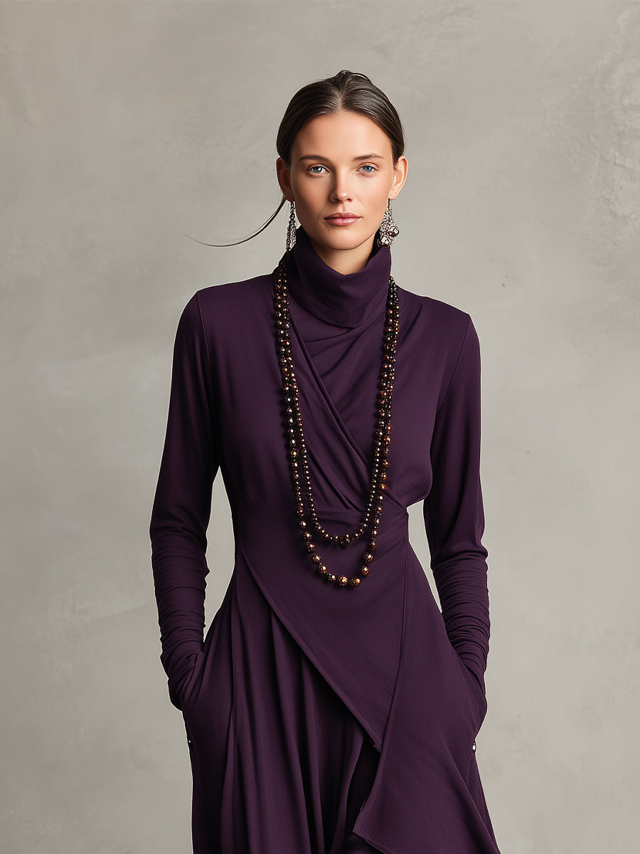 Natalie | Elegante gedrapeerde jurk