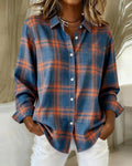 Shirt met Ruitpatroon en Ingesneden Kraag