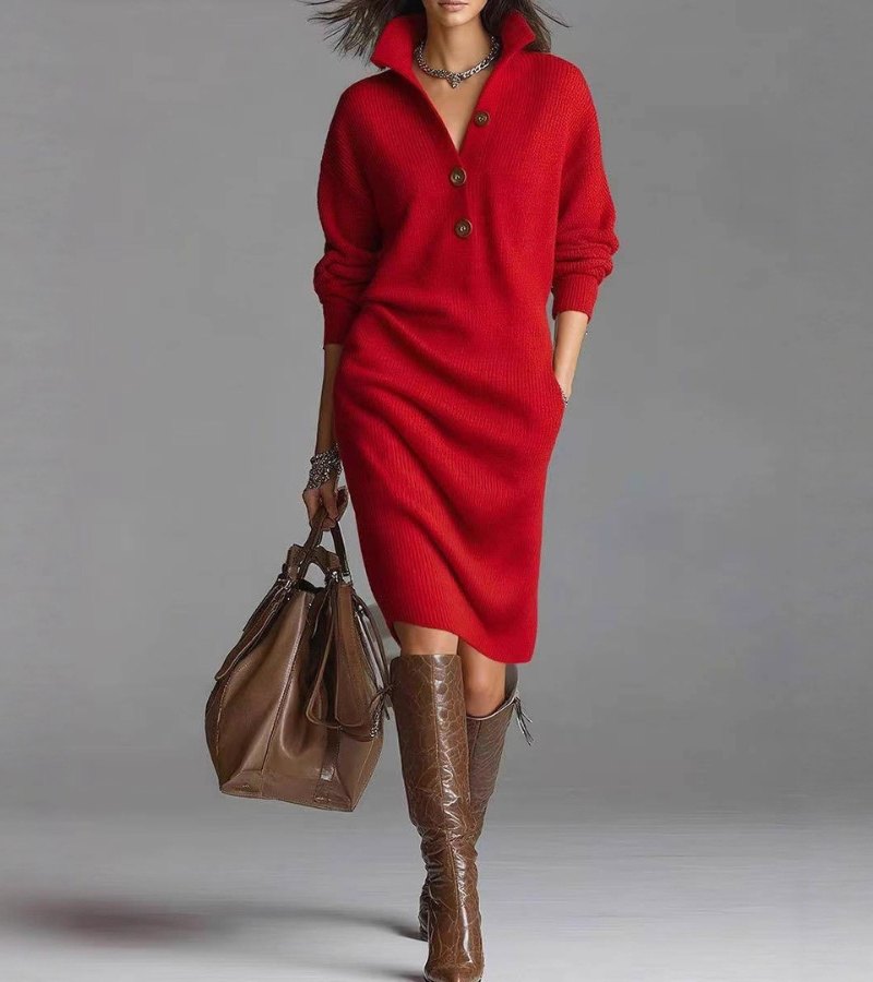 Carmen | Warme gebreide jurk, elegant en comfortabel