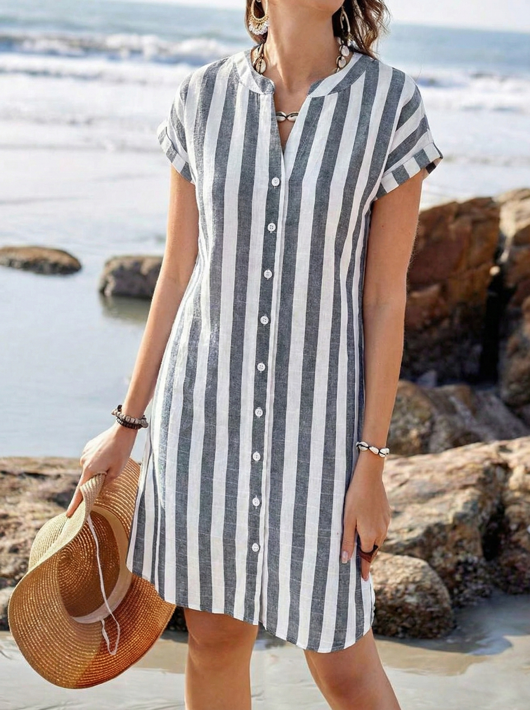 Anne - Elegante Gestreepte Jurk