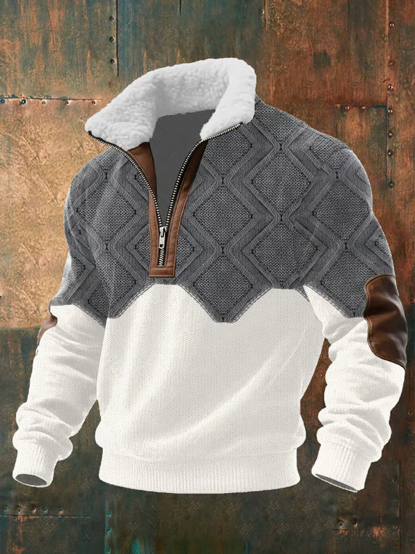 Dirk – Gebreide Quarter-Zip Trui met Gevoerde Kraag