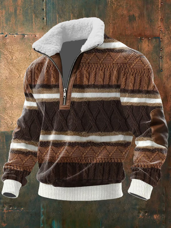 Aaron – Gebreide Quarter-Zip Trui met Gevoerde Kraag