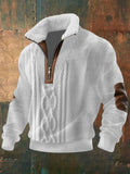 Barend – Gebreide Quarter-Zip Trui met Gevoerde Kraag
