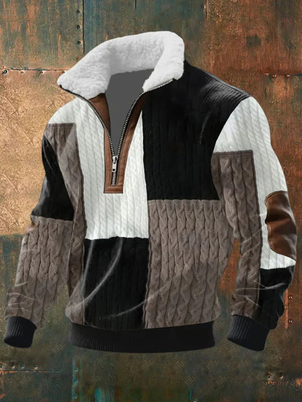Marcus – Gebreide Quarter-Zip Trui met Gevoerde Kraag