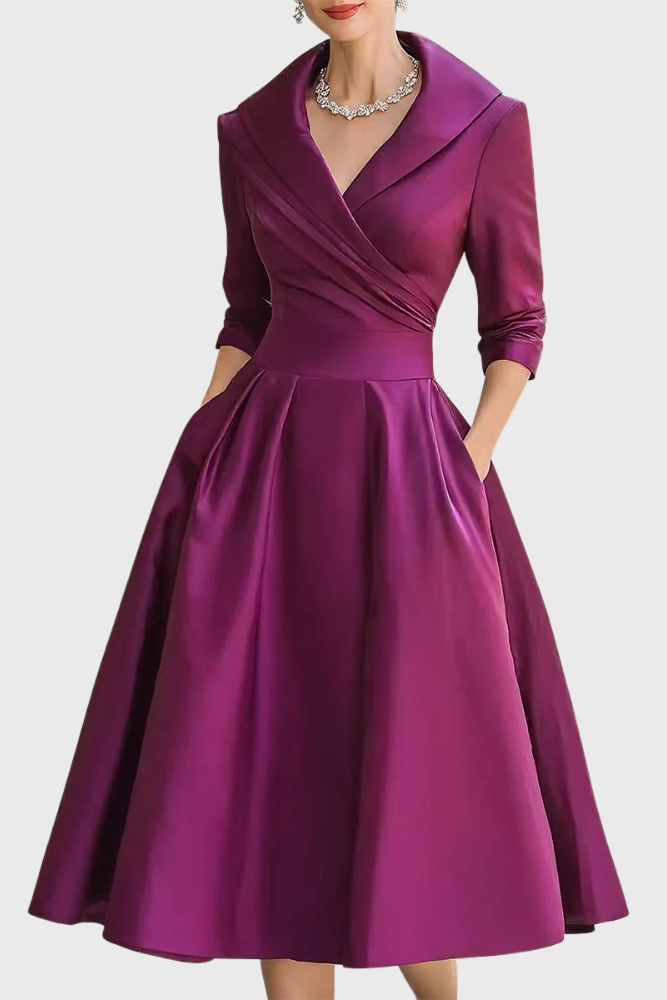 Rosa - Elegante midi-jurk