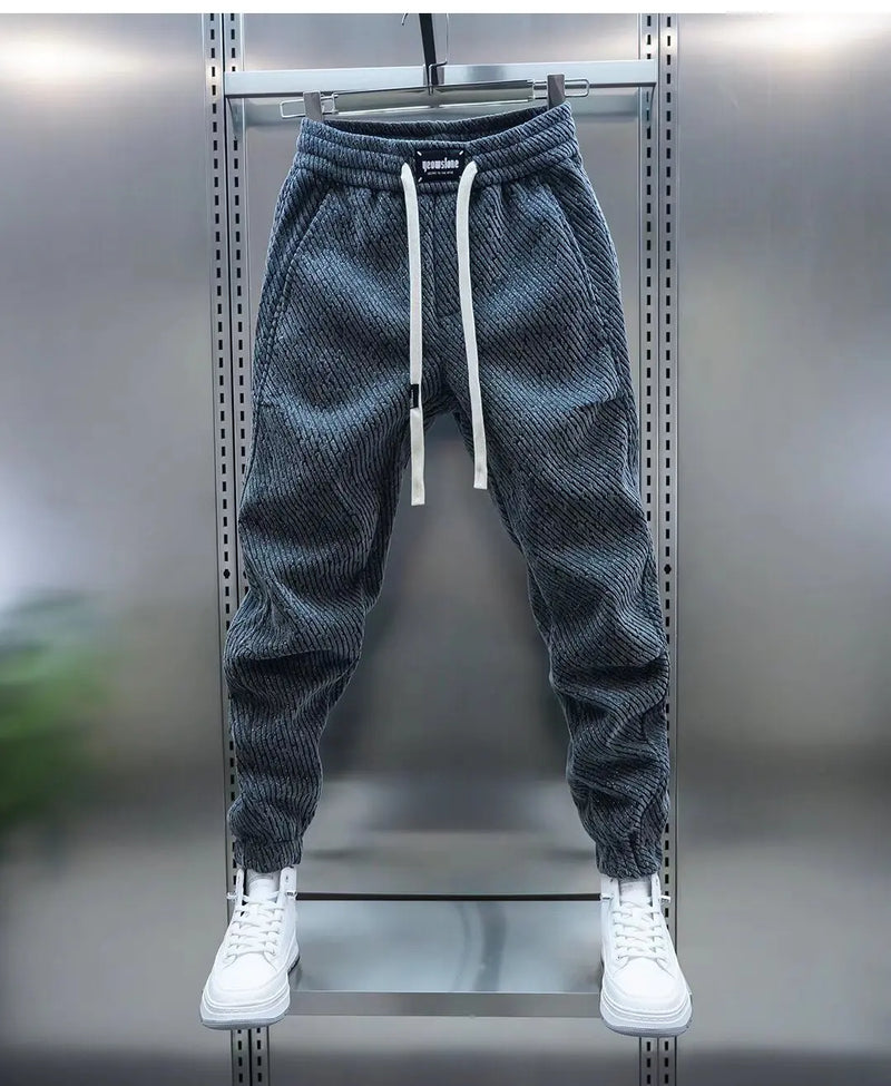 Mason - Geribde Casual Broek Met Trekkoord