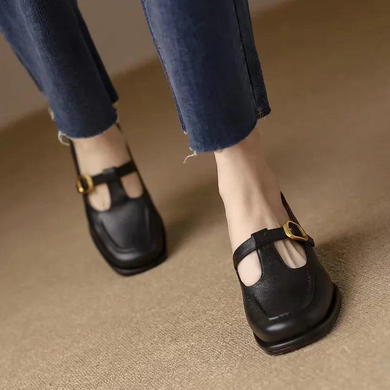 Ysolenne - T-Bandschoenen met Vintage Elegantie