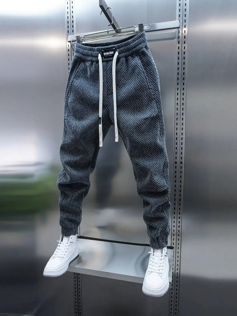 Mason - Geribde Casual Broek Met Trekkoord