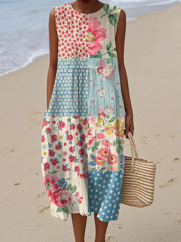 Anna™ Patchwork Midi Jurk