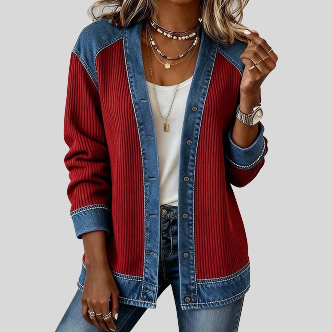 Amber - Dames Cardigan met Sierflap