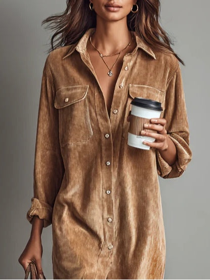 Elise | Jurk van zacht corduroy