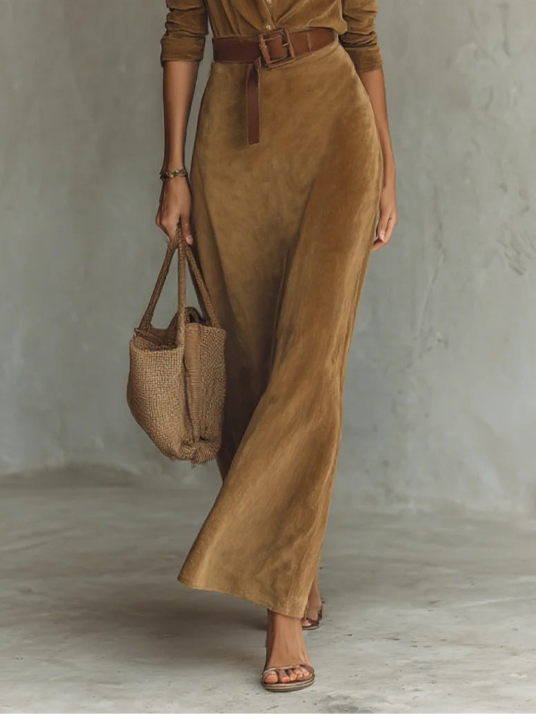 Aurelia | Suède jurk met riem