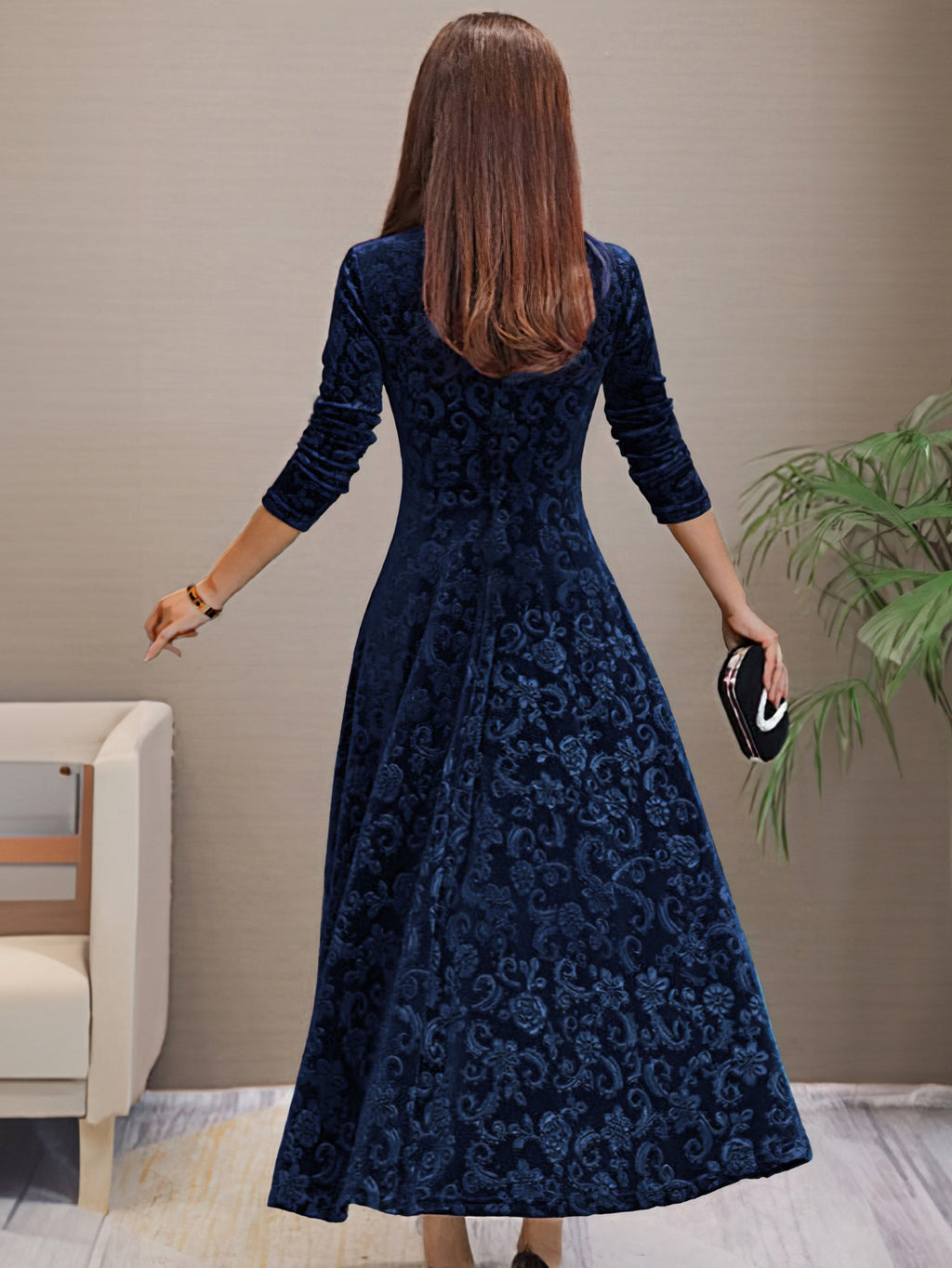 Denise | Fluwelen elegante jurk