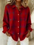 Emily – Geruite Gebreide Blouse