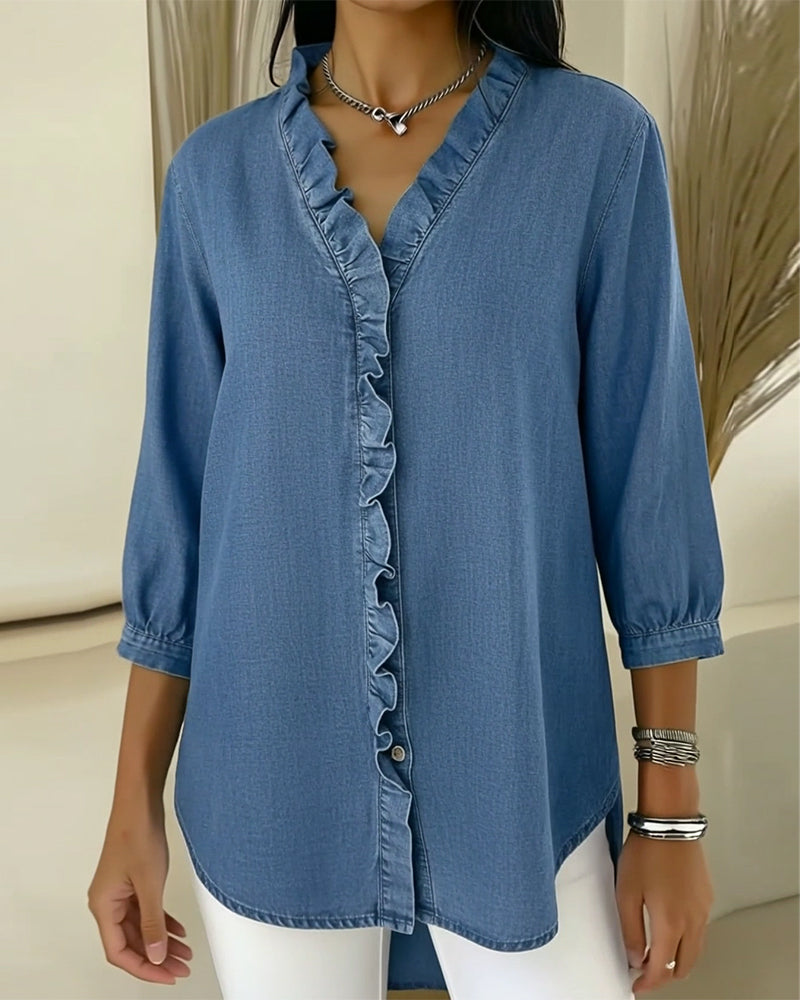 Margreet – Elegante Blouse met Volantdetails