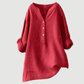 Mia – Ademende Linnen Blouse, Casual en Stijlvol
