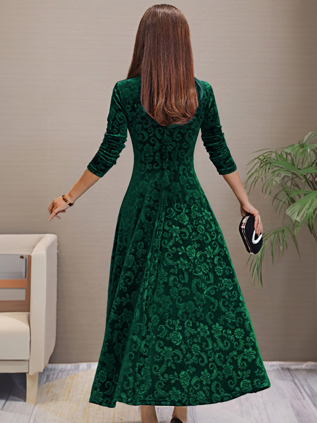 Denise | Fluwelen elegante jurk