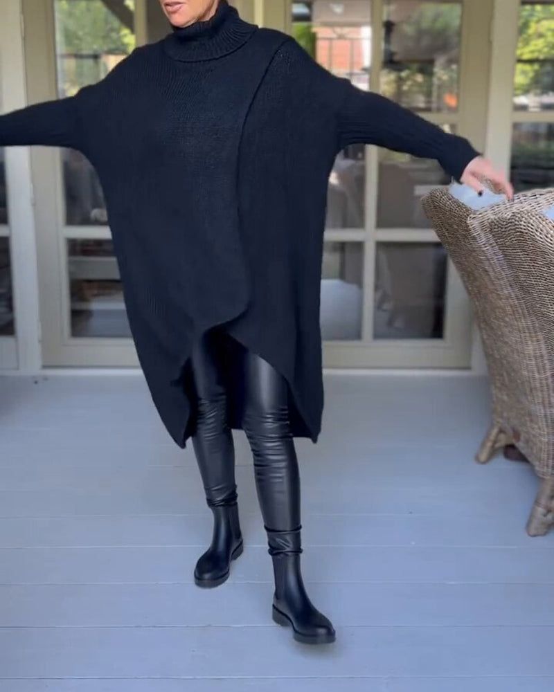 Trui met hoge hals en lange mouwen