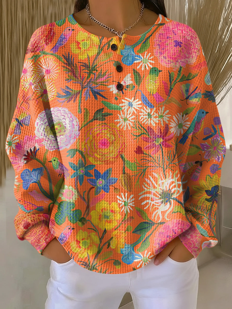 Freja | Trui met Kleurrijke Bloemenprint